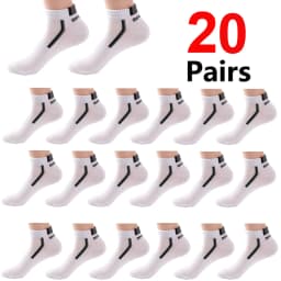 30Pairs Men's Color-block Mesh Breathable Ankle Socks Absorb Sweat Casual Sports Short Socks for Men