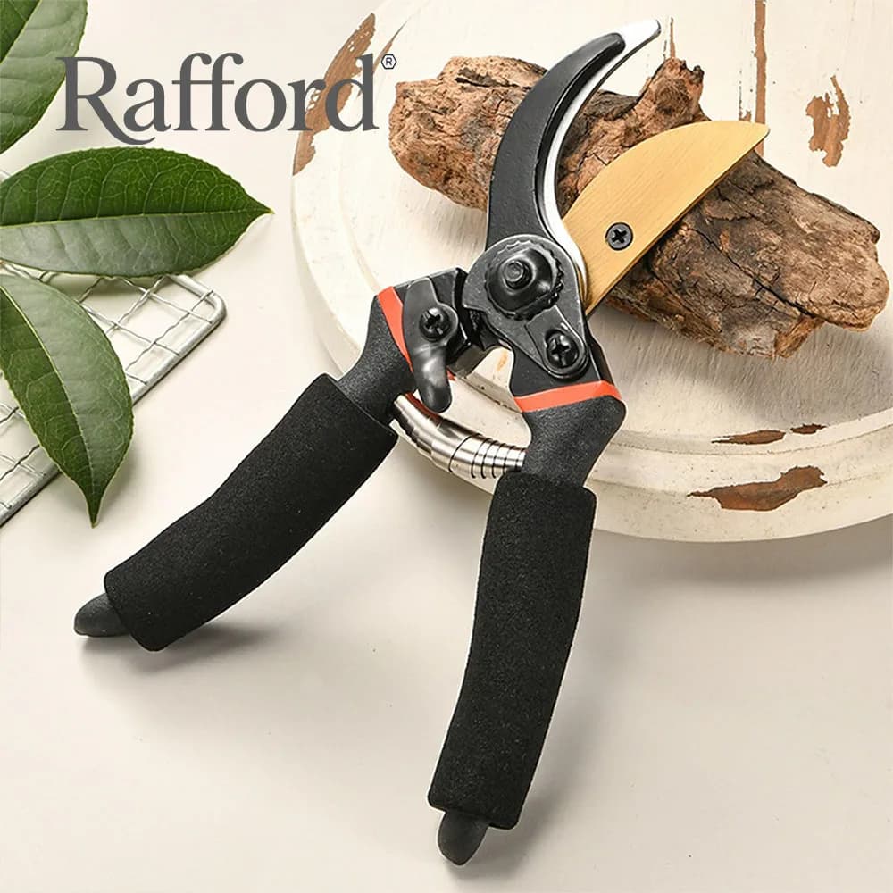 Rafford Multi-Purpose Heavy Duty Garden Shears with Soft Cushioned Grips Suitable for Bypassing Trees, Roses and Other Plants