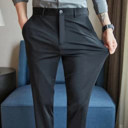 29-42 Men's Summer Pants Thin Straight Stretch Casual Pants with No Trace No Ironing Fabric Silky and Cool Feeling