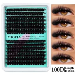 MIOFIA Eyelash Clusters 150D 100D 80D 50D Thick Lashes Mixed Length Tray Natural DIY Eyelash Extension 3D Faux Mink Lash Makeup