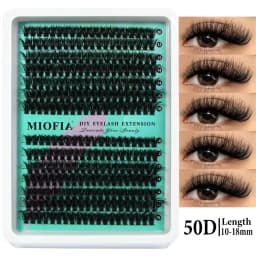 MIOFIA Eyelash Clusters 150D 100D 80D 50D Thick Lashes Mixed Length Tray Natural DIY Eyelash Extension 3D Faux Mink Lash Makeup