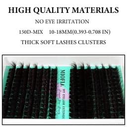 MIOFIA Eyelash Clusters 150D 100D 80D 50D Thick Lashes Mixed Length Tray Natural DIY Eyelash Extension 3D Faux Mink Lash Makeup