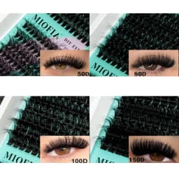 MIOFIA Eyelash Clusters 150D 100D 80D 50D Thick Lashes Mixed Length Tray Natural DIY Eyelash Extension 3D Faux Mink Lash Makeup