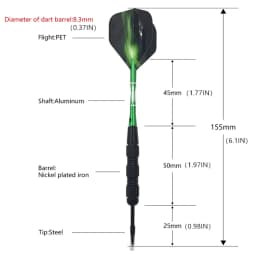 3pcs Metal High-grade Black Needle Darts 20g Professional Competition Training Green Carved Darts Entertainment