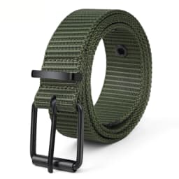 Men's Fashion Porous Pin Buckle Canvas Belt Versatile Student Youth Military Training Extended Denim Designer Belt