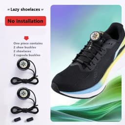 6pcs Set/1 Pair No-Tie Shoe Locks - Rotating Buckles for Sports and Outdoor Shoes - Unisex Quick-Adjust Design - Pre-Installed