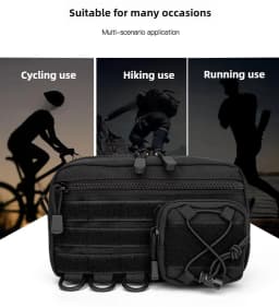Men's Multifunctional Waist Belt Bag Fanny Pack with Molle Accessories Mobile Gear Hip Bag for Climbing Camping Tool Pouch