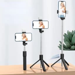 Cell Phone Selfie Stick Tripod Bluetooth Remote Wireless Selfi Stick Phone HolderStand with Beauty Fill Light for Phone