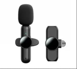 Basix Mini Wireless Lavalier Microphone Noise Cancelling for iPhone Android Cameras - Portable Wireless Mic for Live Interviews