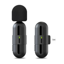 Basix Mini Wireless Lavalier Microphone Noise Cancelling for iPhone Android Cameras - Portable Wireless Mic for Live Interviews