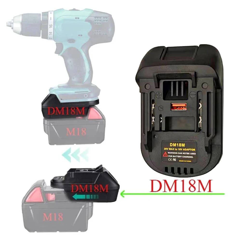 Electric Power Tool Adapter Converter Battery Adapter for Dewalt DCB200 DCB205 20V Lithium to for Makita BL1830