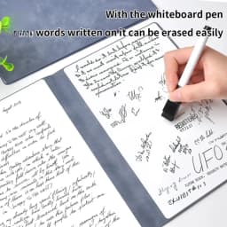 A5 Reusable Whiteboard Notebook Set With Whiteboard Pen Erasing Cloth Leather Memo Pad Weekly Planner Portable Stylish Office