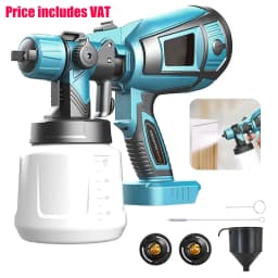 Electric Paint Sprayer Cordless Compatible with Makita 18V With 1000 ml Container, 3 Spray Modes, 4 Nozzles HVLP (Body Only)