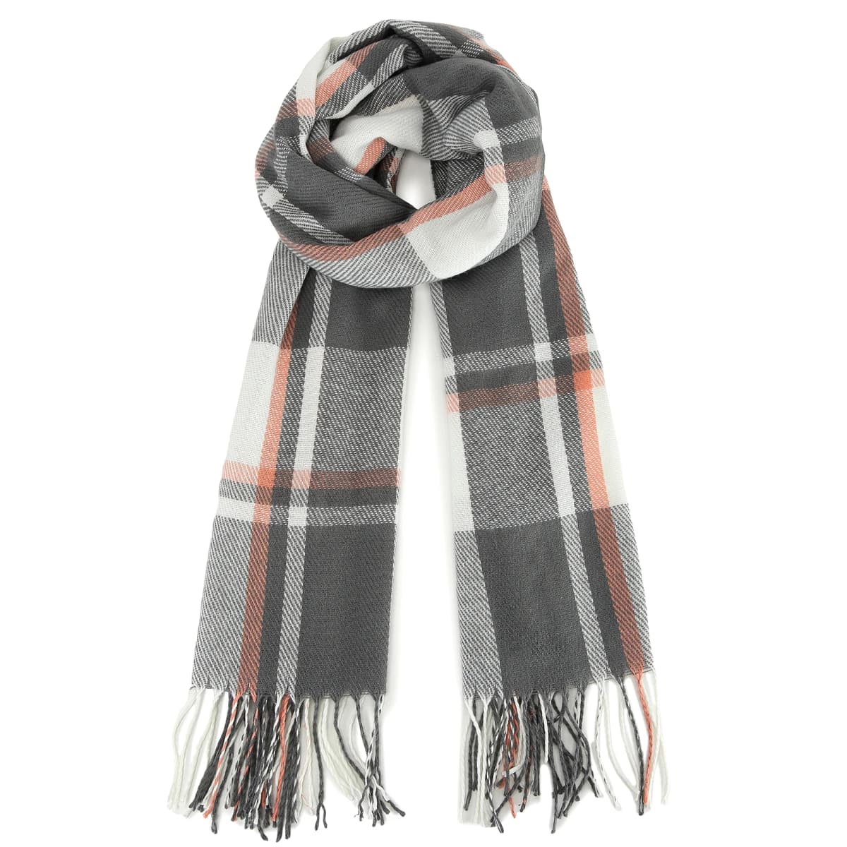 Miss Lulu Scarf for Men Plaid Check Winter Warm Soft Wool Scarves with Tassel Large Tartan Wrap