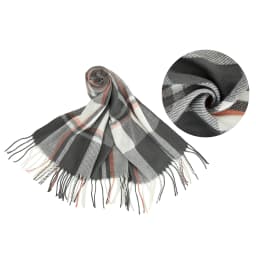 Miss Lulu Scarf for Men Plaid Check Winter Warm Soft Wool Scarves with Tassel Large Tartan Wrap