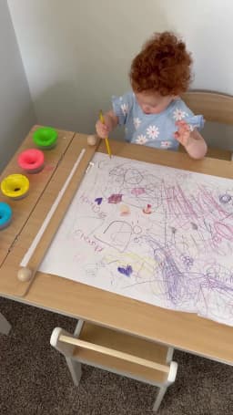 3-in-1 Kids Art Table and 2 Chair Set, Activity Table with Storage, Easel Transformation 5 Paint Cups, 6 Storage Bins,Paper Roll