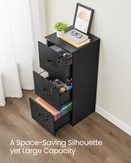 VASAGLE 3-Drawer Vertical File Cabinet, Filing Cabinet for Home Office, with 3 Lockable Drawers