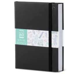 Ohuhu Bleedproof Double-Sided Marker Pad with PU Cover Art Sketchbook Hardcover Sketching Book for Alcohol Markers Paints Draw