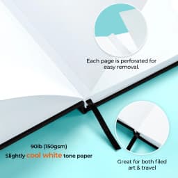 Ohuhu Bleedproof Double-Sided Marker Pad with PU Cover Art Sketchbook Hardcover Sketching Book for Alcohol Markers Paints Draw