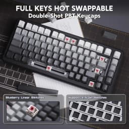 ATTACK SHARK M86 Wireless Mechanical Gaming Keyboard, 75% Gasket Hot Swappable RGB Custom Keyboard, Side Printed PBT Keycaps