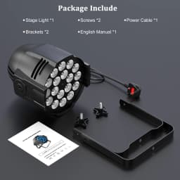 LeLeght 18LED Par Spotlights 200W LED Stage Light 4 in 1 RGBW Stage Lighting with DMX For DJ Disco Family Celebrations Churches