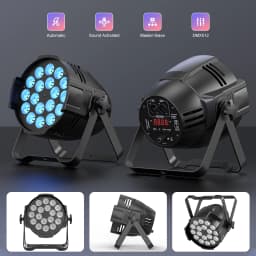 LeLeght 18LED Par Spotlights 200W LED Stage Light 4 in 1 RGBW Stage Lighting with DMX For DJ Disco Family Celebrations Churches