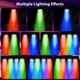 LeLeght 4 Pcs Par Light 36 RGB LED Stage Light With Par Light Bag DMX512 With Remote Control For DJ Show Halloween Christmas