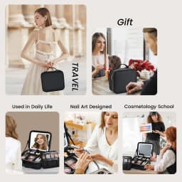 Makeup Bag With Led Mirror 3 Modes Lights Makeup Bag With Vanity Mirror With Lights Travel Makeup Case With Lighted Mirror