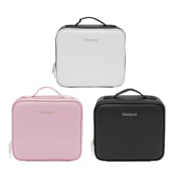 Travel Makeup Bag with LED Mirror, Organiser Case with Adjustable Compartment, 3 Color Scenarios Adjustable Makeup Train Case