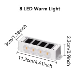 Solar Warm Light Wall Lights Up and down Lighting 8LED Wall Washing Waterproof for Outdoor Fence Walkway Porch Deck
