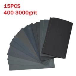 15/18Pcs Sandpaper Kit Water/Dry Sanding Paper Abrasive Polishing Tools 400/600/800/1000/1200/15002000/2500/3000 Grit Sandpaper