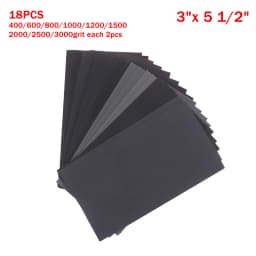 15/18Pcs Sandpaper Kit Water/Dry Sanding Paper Abrasive Polishing Tools 400/600/800/1000/1200/15002000/2500/3000 Grit Sandpaper
