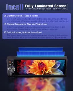 1DIN 6.86inch Universal MP5 Car Radio Support Wireless Carplay Android AUTO AUX USB BT Touch Screen Multimedia Video Player