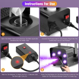 LeLeght 500W Smoke Machine RGB Colorful 5 LEDs Fog Ejector Stage Effect Fogger Spray Equipment for Wedding Halloween DJ Show
