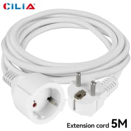 3680W EU Plug Extension Cord, Flat Head Protection Contact, 16A 250V 1 5mm² Cable, 3M 5M 10M Power Socket Line
