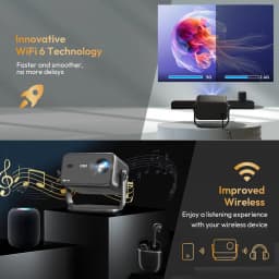 XGODY 4K Projector Native 1080P AUTO Focus WiFi6 18000 lumens Android Beamer HD Home Theater Cinema for Home