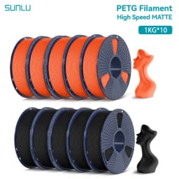 SUNLU 10KG High Speed Matte PETG Filament 1.75mm 1kg Spool (2.2lbs) High Speed Printing Filament Fit Most FDM Printer