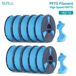 SUNLU 10KG High Speed Matte PETG Filament 1.75mm 1kg Spool (2.2lbs) High Speed Printing Filament Fit Most FDM Printer