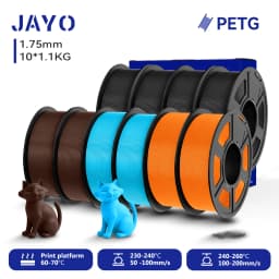 JAYO 10 Rolls 3D PETG/PLA/PLA PLUS/PLA Meta/ PLA Matte Printer Filament 1.75mm 100% No Bubble non-toxic 3D Printing Materials