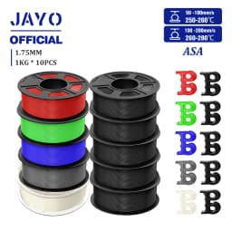 JAYO 3D Filament ASA Filament 1.75mm UV/Rain/Heat Resistant Tough 3D Printer Filament 10Rolls/Set For 3D Printers