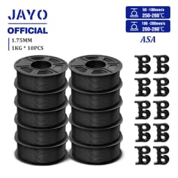 JAYO 3D Filament ASA Filament 1.75mm UV/Rain/Heat Resistant Tough 3D Printer Filament 10Rolls/Set For 3D Printers