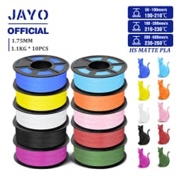 JAYO High Speed Matte PLA 3D Filament 1.75MM PLA Classic 3D Printer Filament 10Rolls Neatly Wound High Toughness Matte Filament
