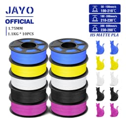 JAYO High Speed Matte PLA 3D Filament 1.75MM PLA Classic 3D Printer Filament 10Rolls Neatly Wound High Toughness Matte Filament