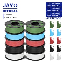 JAYO High Speed Matte PLA 3D Filament 1.75MM PLA Classic 3D Printer Filament 10Rolls Neatly Wound High Toughness Matte Filament