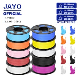 JAYO High Speed Matte PLA 3D Filament 1.75MM PLA Classic 3D Printer Filament 10Rolls Neatly Wound High Toughness Matte Filament