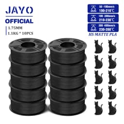 JAYO High Speed Matte PLA 3D Filament 1.75MM PLA Classic 3D Printer Filament 10Rolls Neatly Wound High Toughness Matte Filament