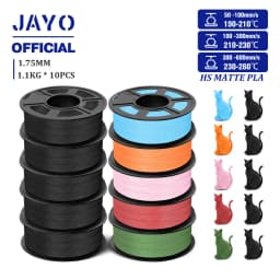 JAYO High Speed Matte PLA 3D Filament 1.75MM PLA Classic 3D Printer Filament 10Rolls Neatly Wound High Toughness Matte Filament