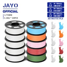 JAYO High Speed Matte PLA 3D Filament 1.75MM PLA Classic 3D Printer Filament 10Rolls Neatly Wound High Toughness Matte Filament