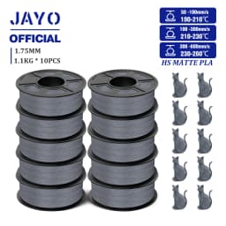 JAYO High Speed Matte PLA 3D Filament 1.75MM PLA Classic 3D Printer Filament 10Rolls Neatly Wound High Toughness Matte Filament