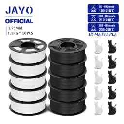 JAYO High Speed Matte PLA 3D Filament 1.75MM PLA Classic 3D Printer Filament 10Rolls Neatly Wound High Toughness Matte Filament